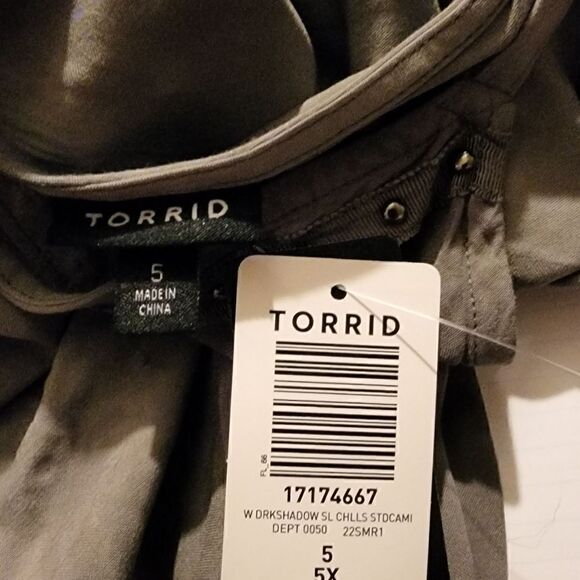 5X 28W Torrid Grey Tie dye Studded Swing Cami Silver Challis Dark Grey rock punk - Picture 6 of 8